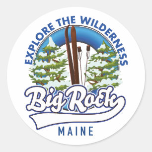 Big Rock Maine ski travel log Classic Round Sticker