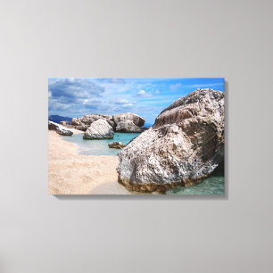 Big rocks at Cala Mariolu beach canvas print