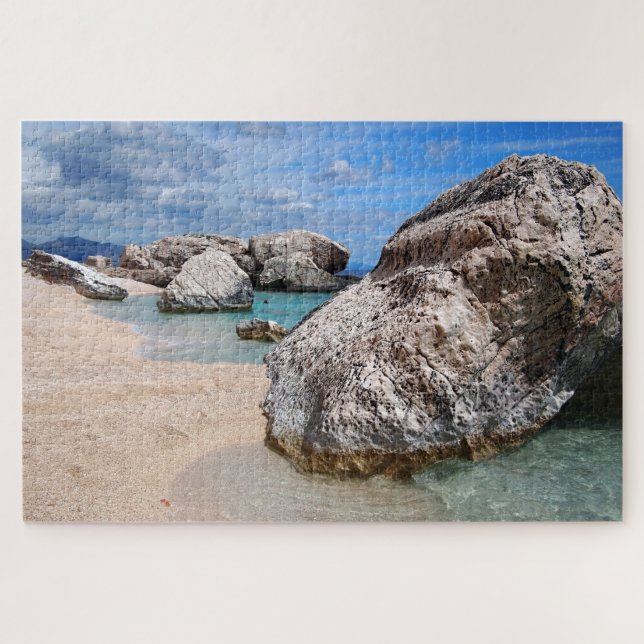 Big rocks at Cala Mariolu beach on Sardinia island Jigsaw Puzzle (Horizontal)