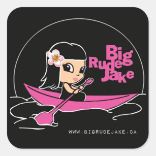 Big Rude Jake Pink Canoe Sticker