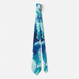 Big rushing sea or ocean waves design tie
