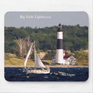 Big Sable Lighthouse & Boat mousepad