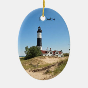 Big Sable Point Ceramic Ornament