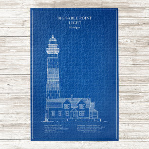 Big Sable Point Lighthouse - Michigan – AD Jigsaw Puzzle