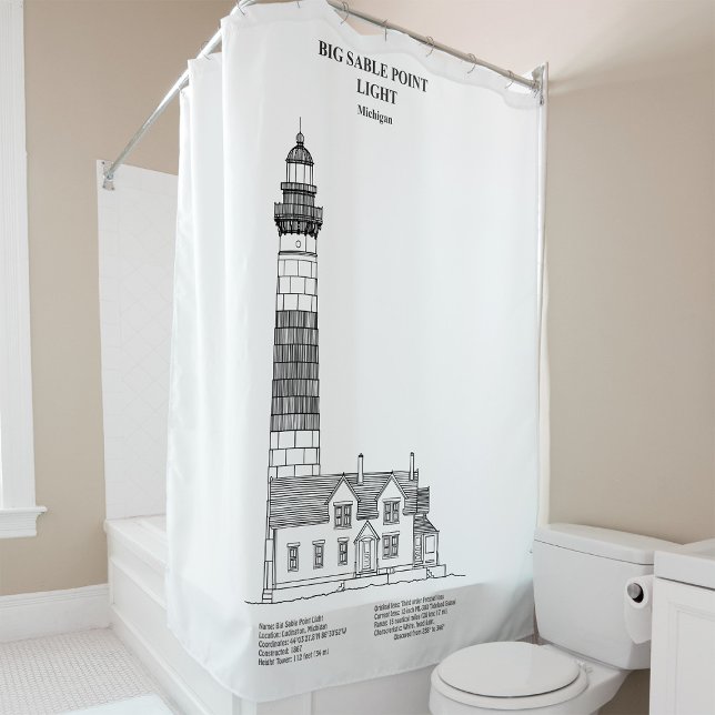 Big Sable Point Lighthouse - Michigan - BD (Big Sable Point Lighthouse - Michigan - BD. Shower Curtain)