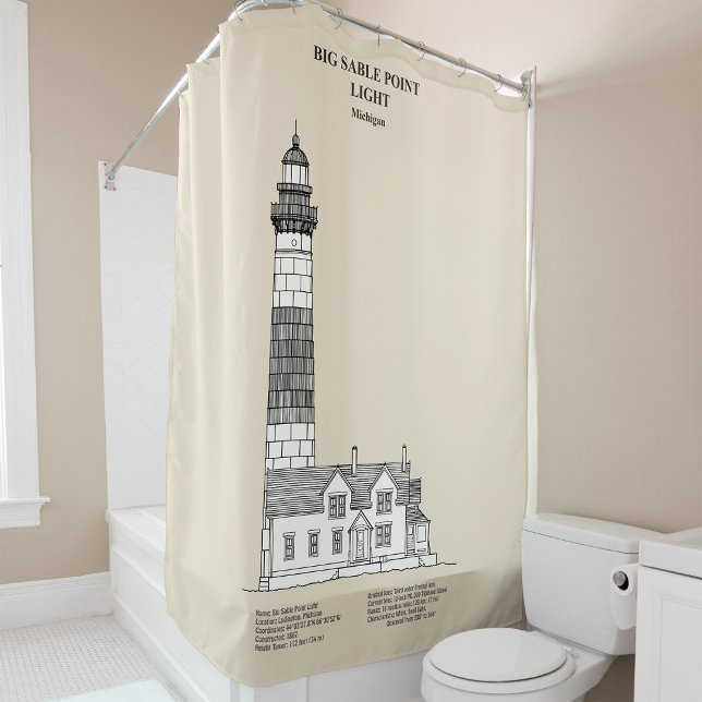 Big Sable Point Lighthouse - Michigan - SBD (Big Sable Point Lighthouse - Michigan - SBD. Shower Curtain)