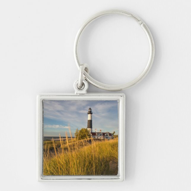 Big Sable Point Lighthouse On Lake Michigan Keychain (Front)