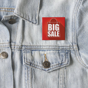 Big Sale Red Retail Bag Design 2 Inch Square Button