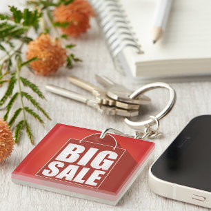 Big Sale Red Retail Bag Design Keychain