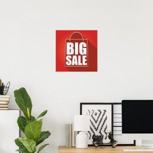 Big Sale Red Retail Bag Design Poster