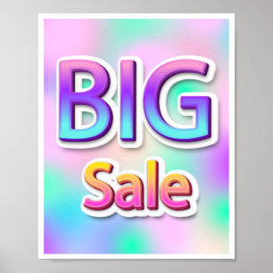 Big Sale Script   Logo  Garage Yard Holograph Poster