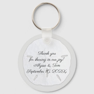 Big Sand Dollar Personalized Wedding Favor Keychain