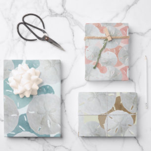 Big Sand Dollars Patterned Flat Wrapping Paper She