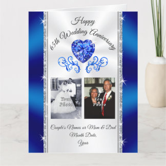 BIG Sapphire Personalized 65th Anniversary Card