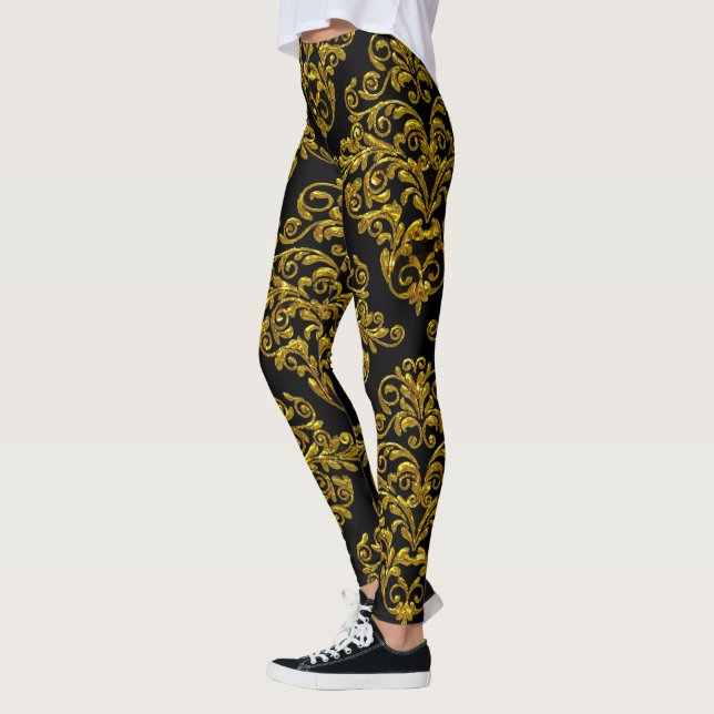 Big Sassy Damask  Elegance Leggings (Left)