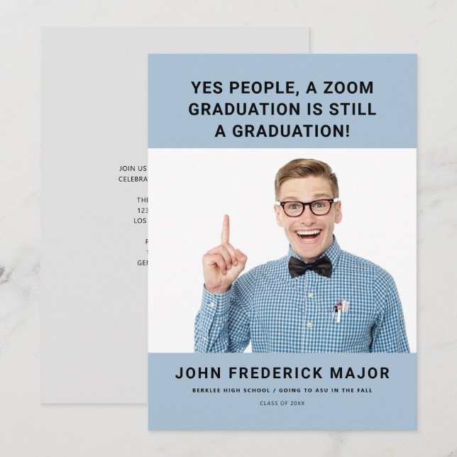 Big Serif Funny Graduation Invitation (Front/Back)