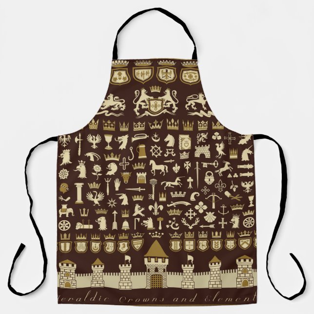 Big set of heraldic elements.  apron (Front)