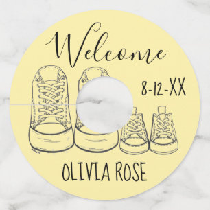 Big Shoes Baby Shoes Shower Baptism Christening Wine Glass Tag