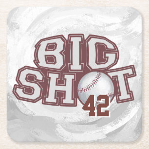 Big Shot Baseball Square Paper Coaster