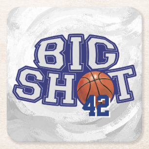 Big Shot Basketball Square Paper Coaster