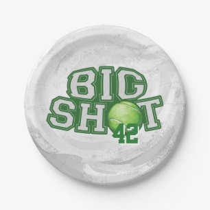 Big Shot Tennis Ball Paper Plate