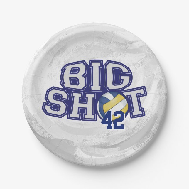 Big Shot Volleyball Paper Plate (Front)