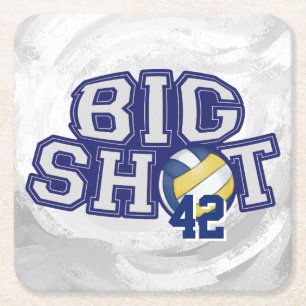 Big Shot Volleyball Square Paper Coaster