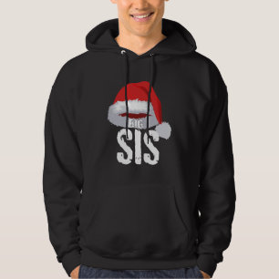 Big Sis Christmas Red Santa Claus Cap Sister Hoodie