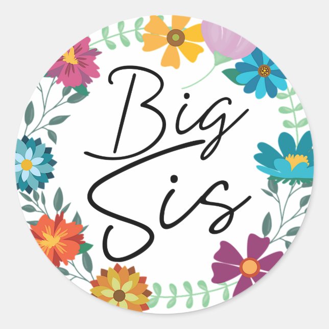 BIG SIS CLASSIC ROUND STICKER (Front)