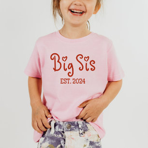 Big Sis Est 2024 Shirt Cute Big Sister