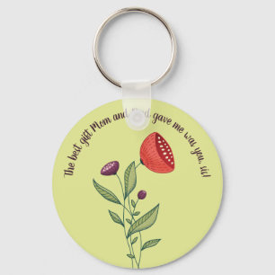 Big Sis Little Sister Sweet Quote Wild Flowers Keychain