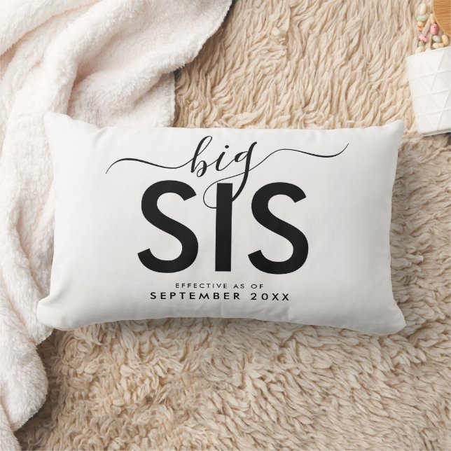 Big Sis | Personalized New Baby Announcement Lumbar Pillow (Blanket)