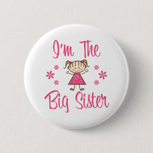 Big Sis Pink Girl 2 Inch Round Button