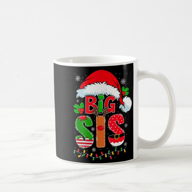 Big Sis Santa Hat New Big Sister Announcement Xmas Coffee Mug (Right)