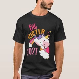 Big Sister 2021 Unicorn Rainbow Sisters Unicorns T-Shirt