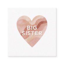 Big Sister Abstract Heart Enclosure Card 