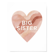 Big Sister Abstract Heart Wall Art Print