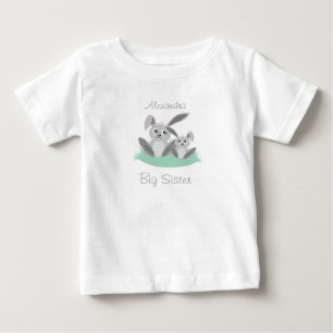 Big sister adjustable name acute bunny baby T-Shirt
