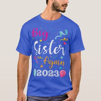 Big Sister Again 2023 Pregnancy Announcement Kids  T-Shirt