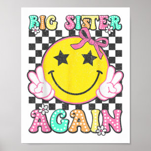 Big Sister Again Retro Big Sister Girls Toddlers Poster