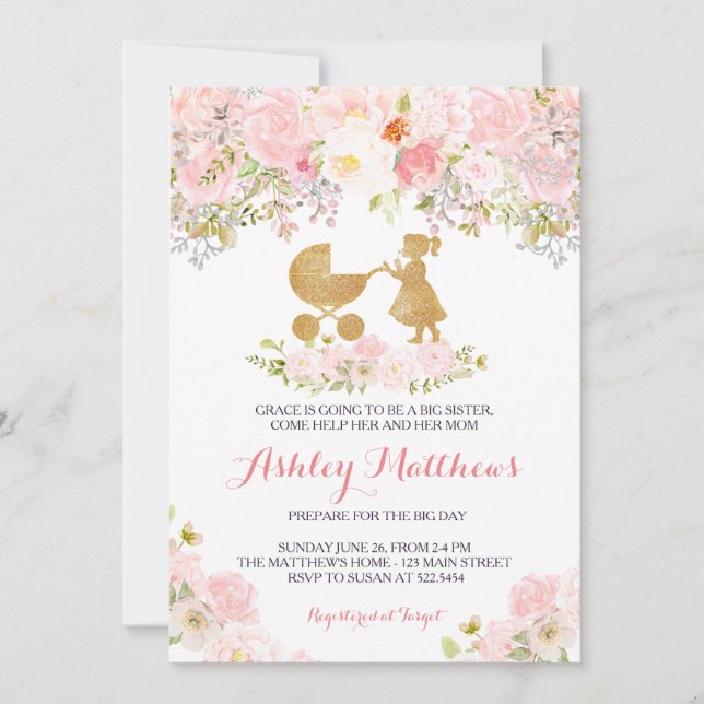 big sister baby shower invite (Front)