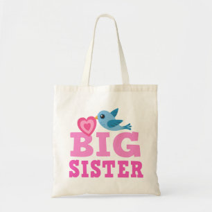 Big sister bag with cute cartoon bird and heart