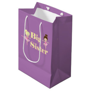 Big Sister Ballerina Sibling  Medium Gift Bag