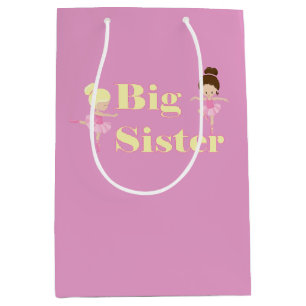Big Sister Ballerina Sibling  Medium Gift Bag