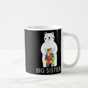 Big Sister Bear Autism Awareness Love Support Mom  Coffee Mug