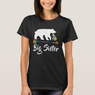 Big Sister Bear Autism Awareness  Proud Autism T-Shirt