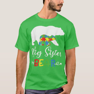 Big Sister Bear Puzzle Autism Awareness Gifts T-Shirt