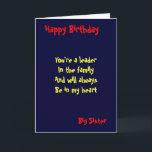 Big sister Birthday Card<br><div class="desc">Birthday cards with dedication to big sister</div>