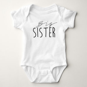 Big Sister   Black Bold Typography Baby Bodysuit