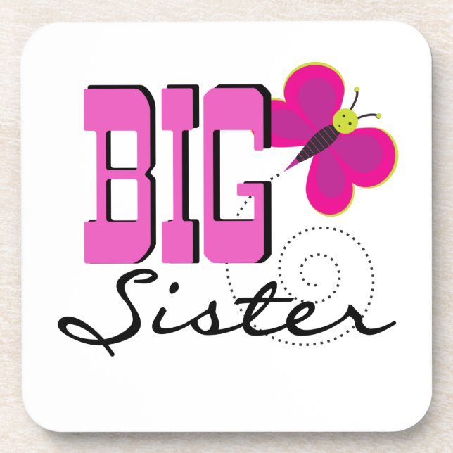 Big Sister - Butterfly Gifts Coaster (Front)